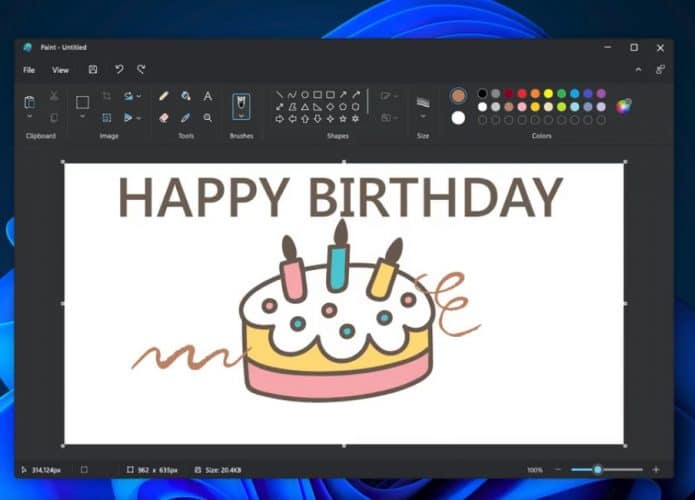 Design do novo Paint para o Windows 11