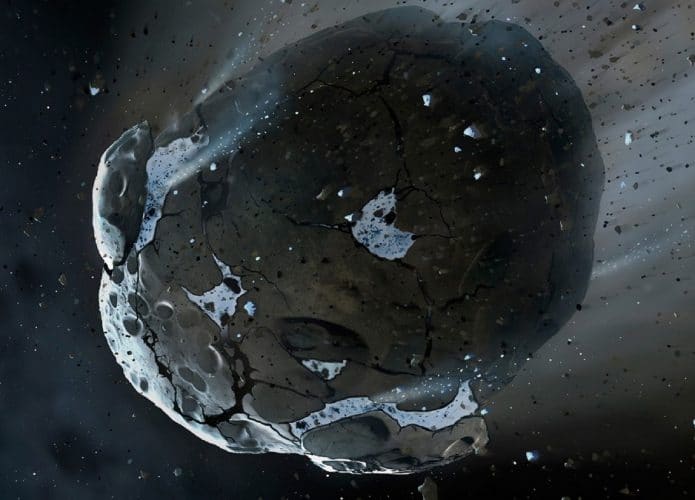 Ilustração feita pela Nasa do asteroide Phaeton, que se comporta como um cometa