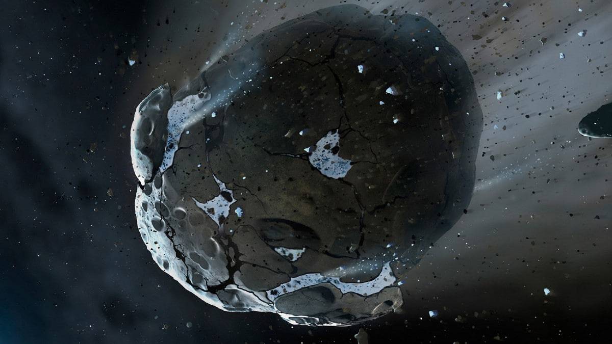Ilustração feita pela Nasa do asteroide Phaeton, que se comporta como um cometa