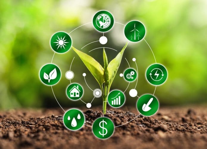 Ilustração mostra o conceito do uso da tecnologia na agricultura
