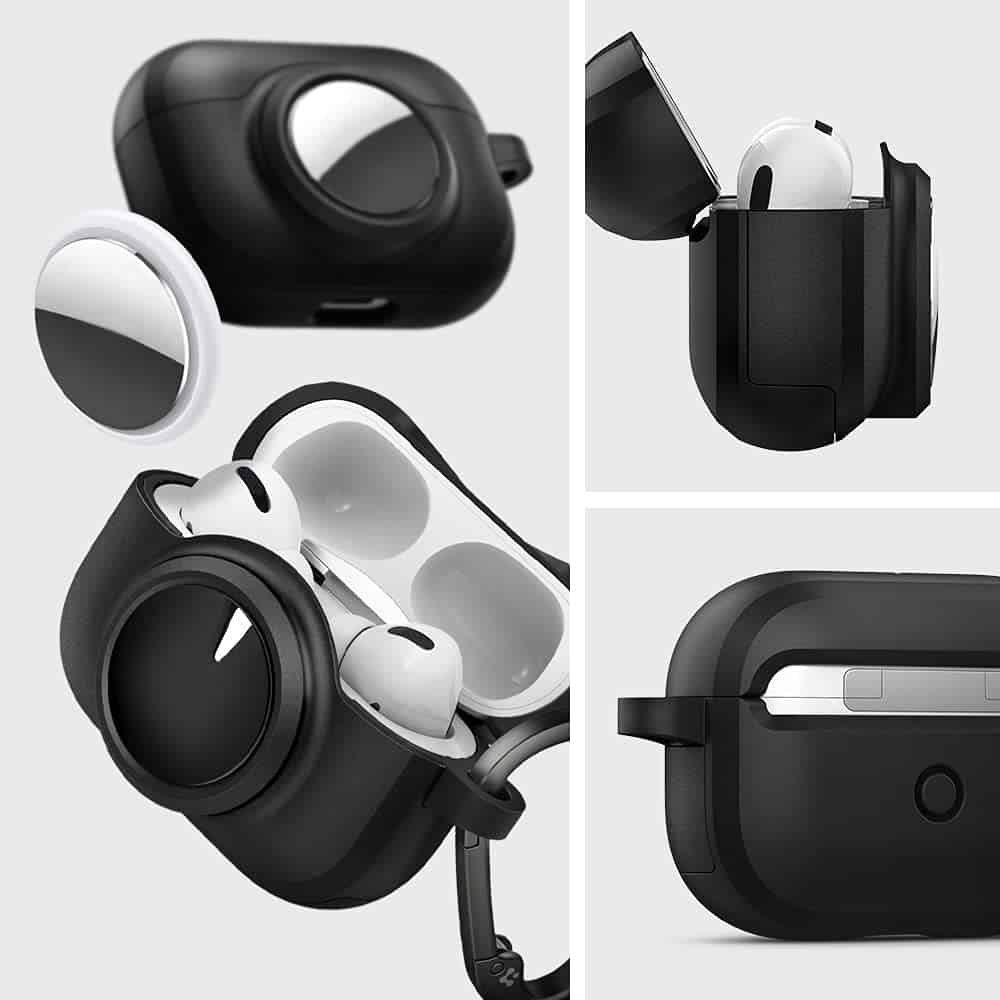 Tag Armor Duo é case de AirPods Pro com armazenamento para AirTags. Imagem: Spigen