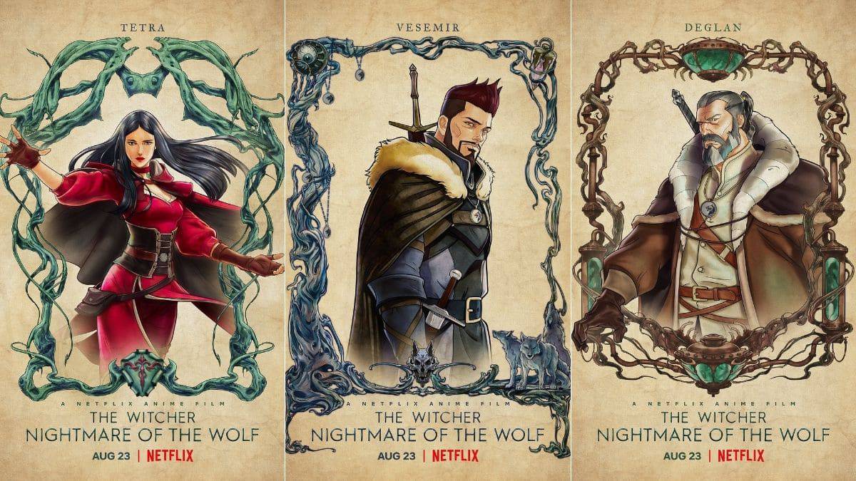 Pôesters de 'the witcher - nightmare of the wolf'