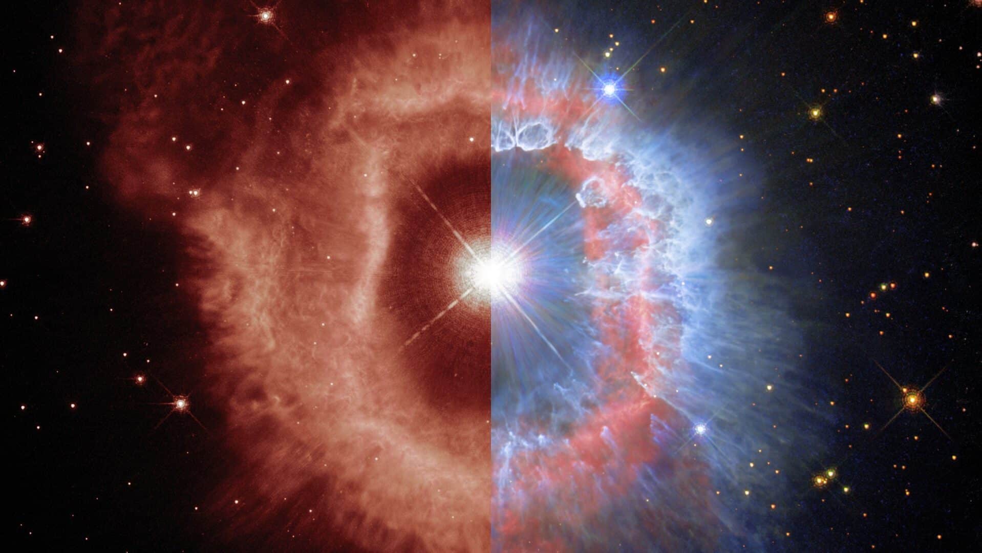 Estrela variável luminosa azul, AG Carinae como observada pelo telescópio espacial Hubble. Imagem: ESA/Hubble and NASA, A. Nota, C. Britt