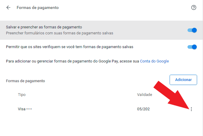 Print da versão para computador do Chrome