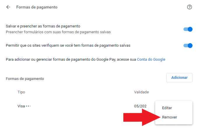Print da versão para computador do Chrome