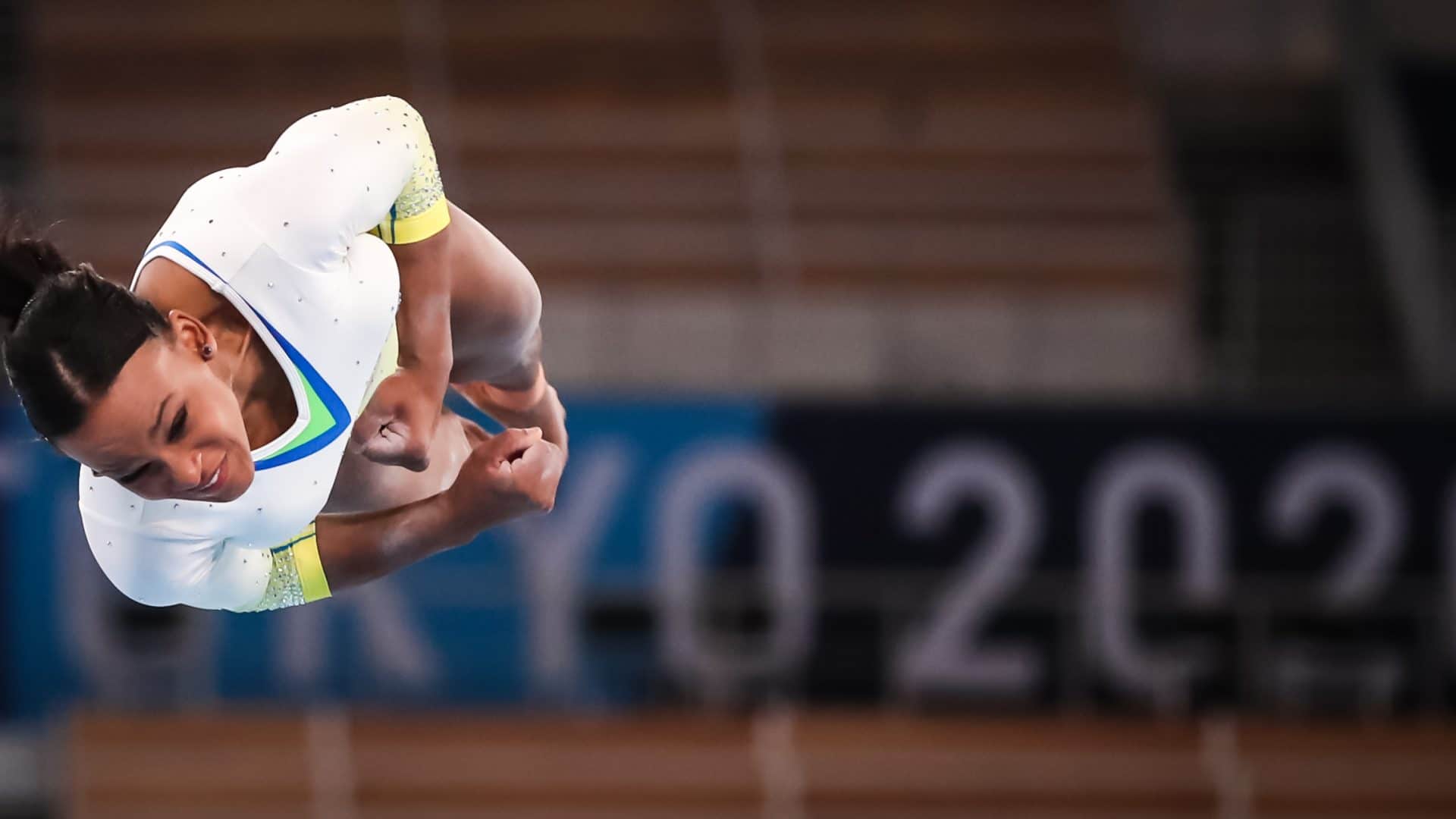 A ginasta Rebeca Andrade durante os Jogos Olímpicos Tóquio 2020