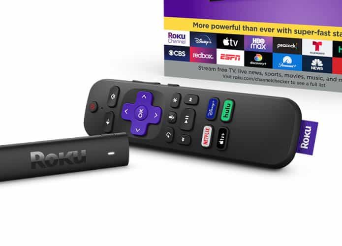 Controle remoto Roku e pendrive