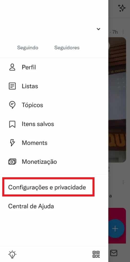 Print do aplicativo do Twitter