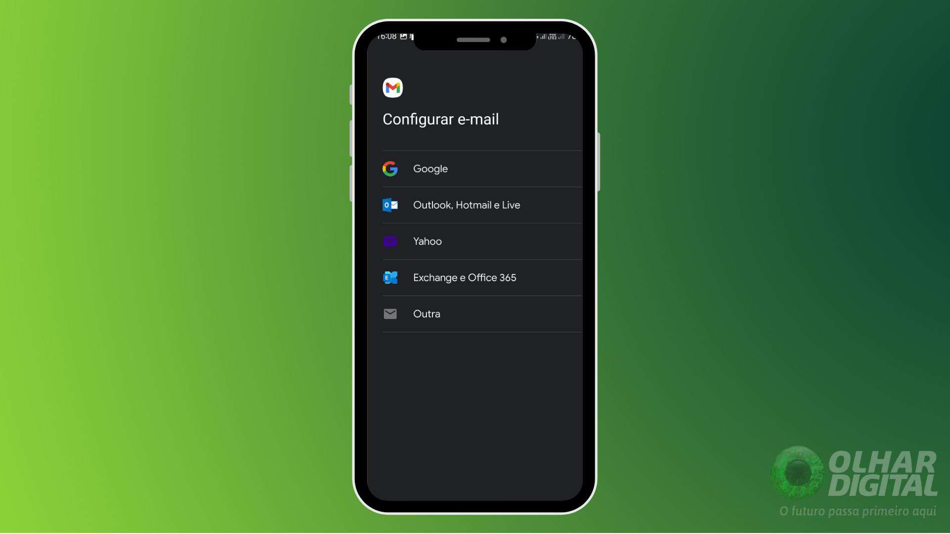 Como adicionar conta de e-mail no Gmail pelo celular