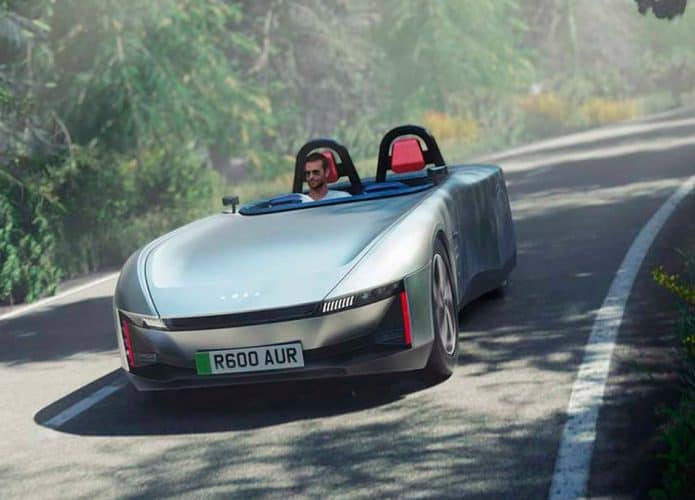 carro andando em estrada no meio da floresta