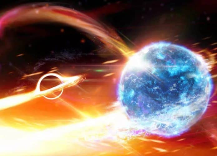 Ilustração mostra uma estrela devorando um planeta