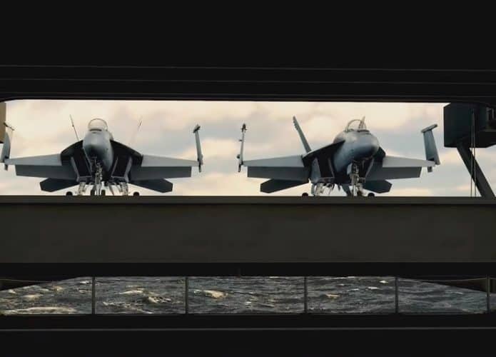 Captura de tela da expansão 'Top Gun: Maverick' do jogo 'Flight Simulator'