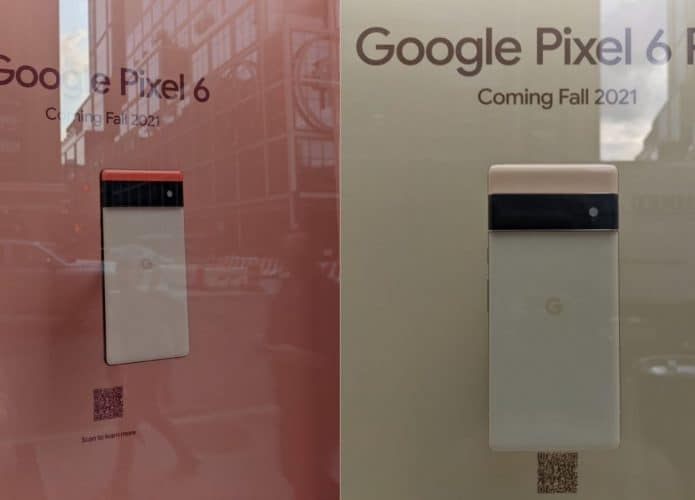Google Pixel 6 surge em vitrine de loja em Nova York. Reprodução:9to5Google