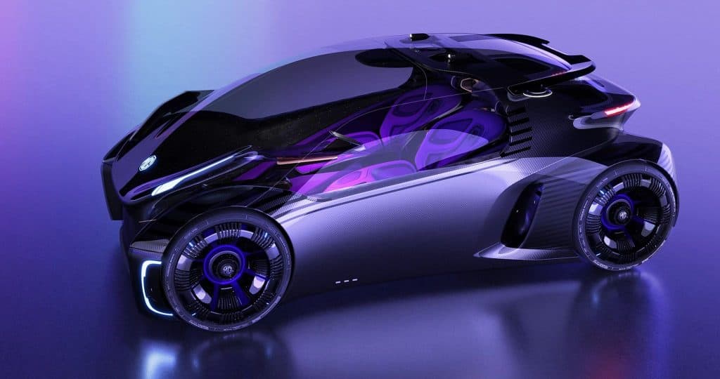 carro conceito visto de cima, um pouco mais para a lateral