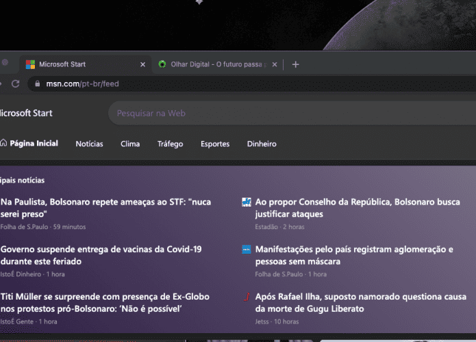Microsoft Start (Imagem: reprodução)