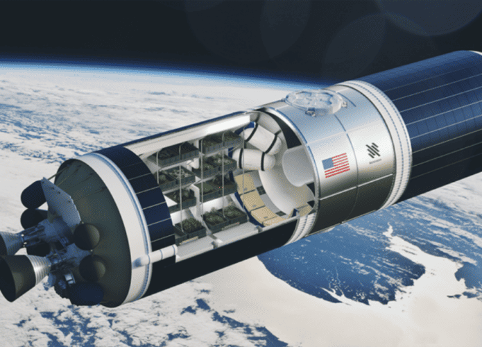 Ilustração de uma estação espacial de agricultura da Nanoracks, que criou uma empresa para a produção de comida no espaço
