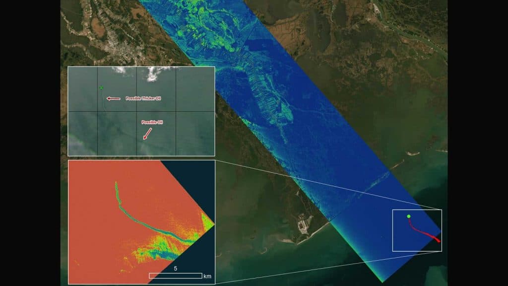 Imagem de radar mostra o Delta-X, projeto da Nasa, monitorando a região litorânea devastada pelo Furacão Ida