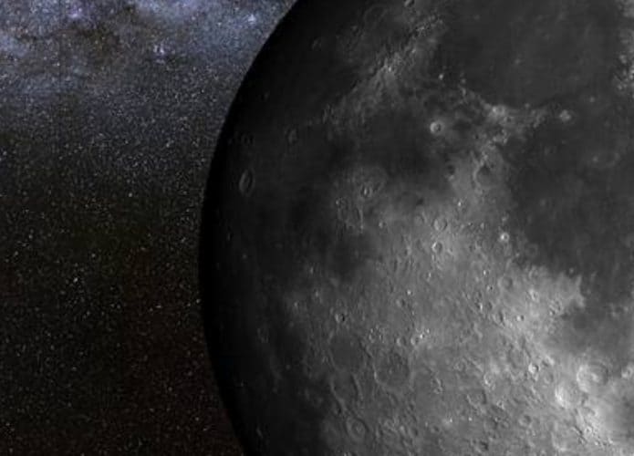Imagem mostra recorte próximo de parte da Lua