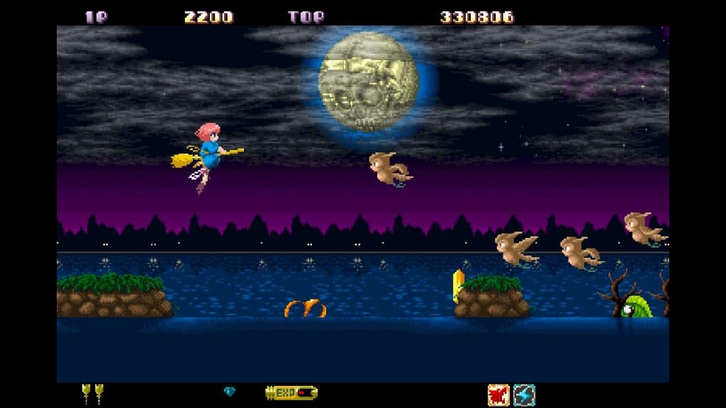 No modo Original, Cotton Reboot reproduz fielmente a versão para o computador Sharp X68000.  Imagem: Rafael Rigues / Olhar Digital 