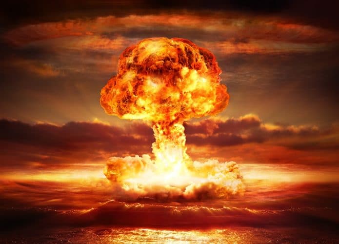 Ilustração de uma bomba nuclear