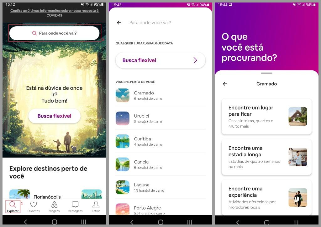 Como pesquisar um lugar para ficar no Airbnb pelo celular