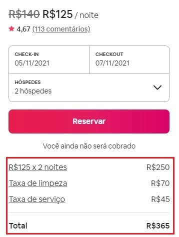 Quanto custa alugar imóvel inteiro no Airbnb