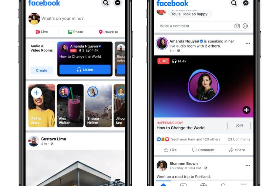 Facebook expande concorrente do Clubhouse para mais usuários