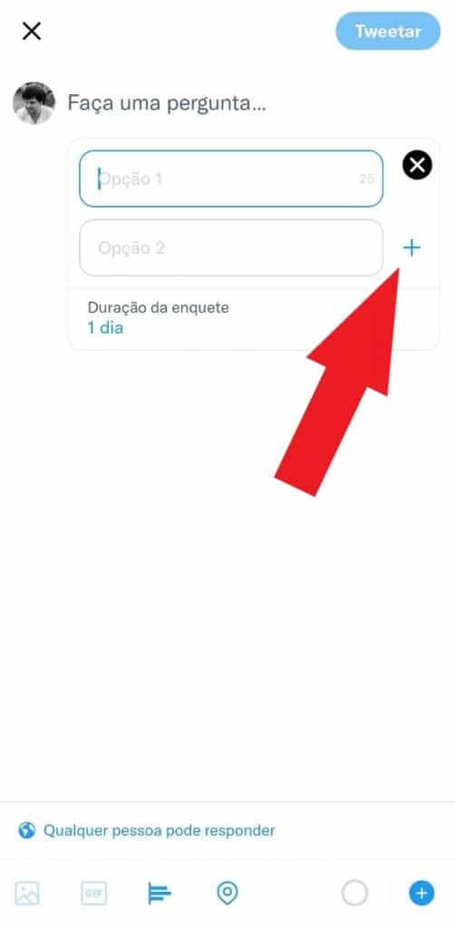 Print do aplicativo do Twitter