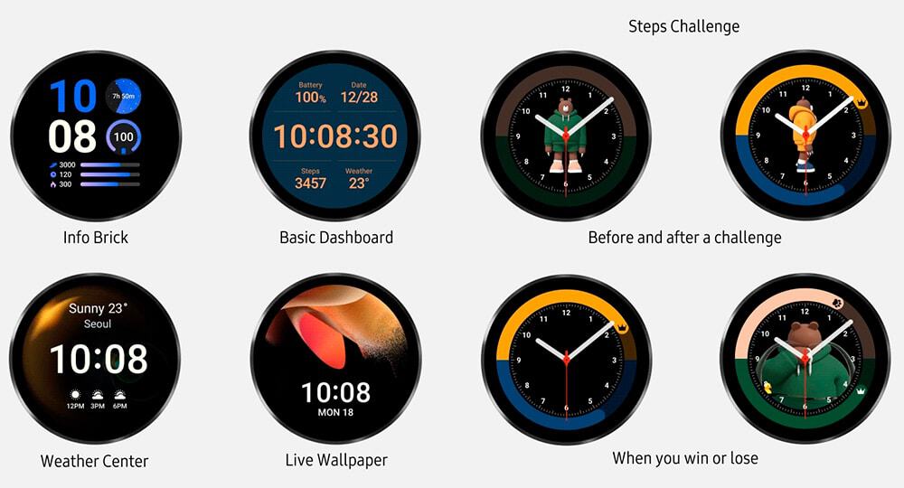 Novas watchfaces do Galaxy Watch 4 e Watch 4 Classic