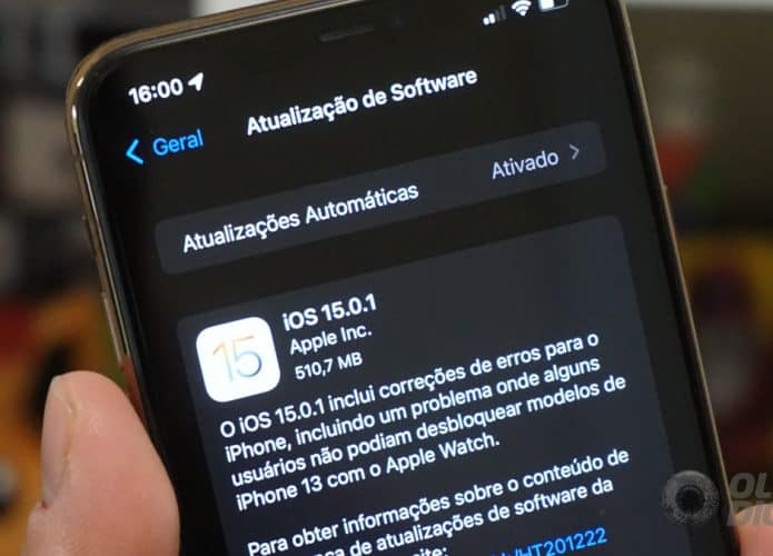 iOS 15.0.1 (Imagem: André Fogaça/Olhar Digital)