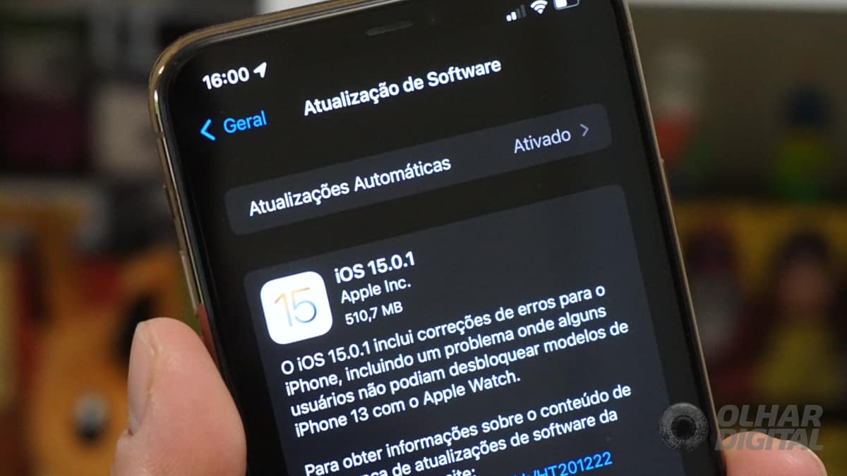 iOS 15.0.1 (Imagem: André Fogaça/Olhar Digital)