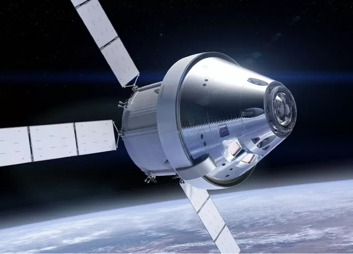 Ilustração mostra a cápsula Orion, do Projeto Artemis da Nasa, no espaço