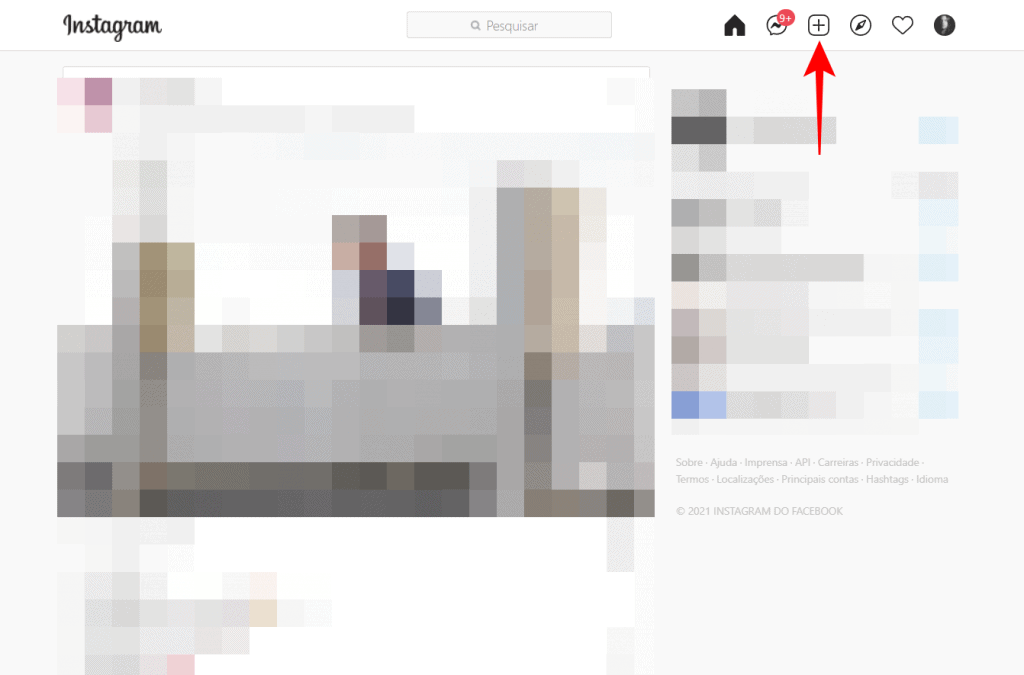 Como postar fotos e vídeos no Instagram pelo PC, passo 01