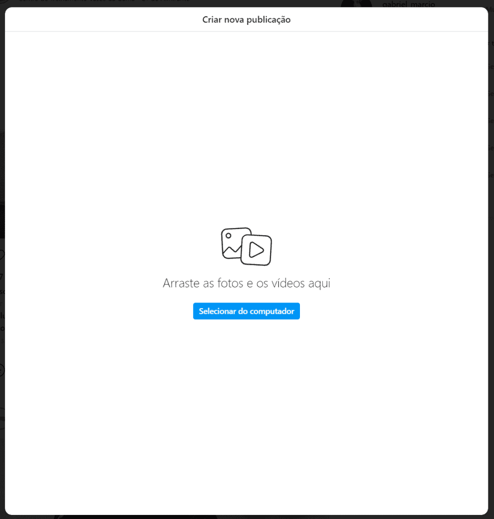 Como postar fotos e vídeos no Instagram pelo PC, passo 02