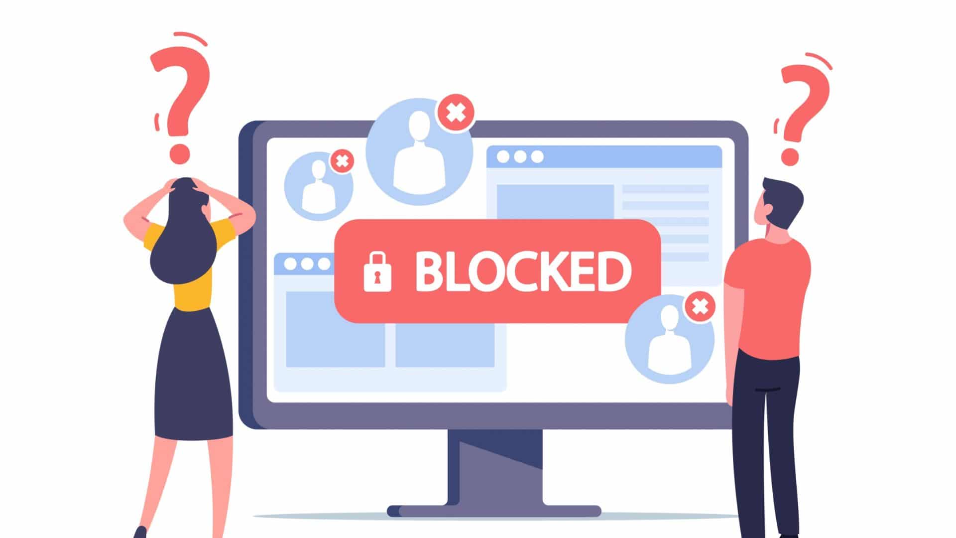 ilustração de um perfil bloqueado nas redes sociais