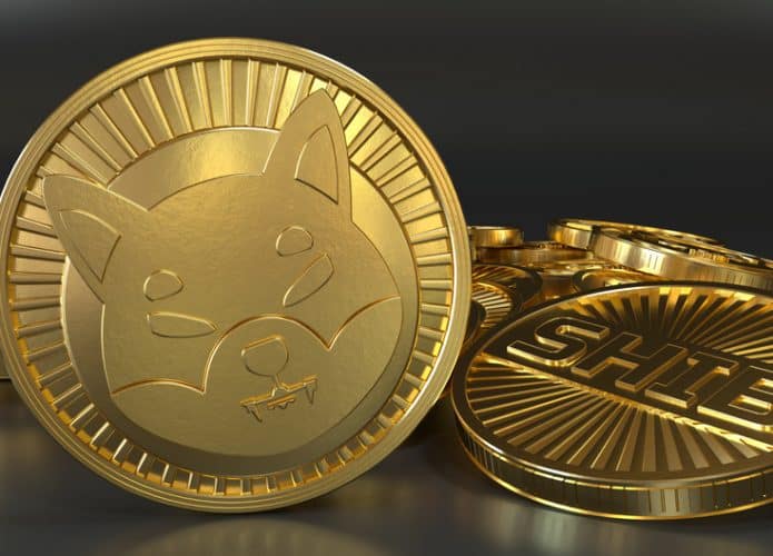 Ilustração em 3D do token Shiba Inu