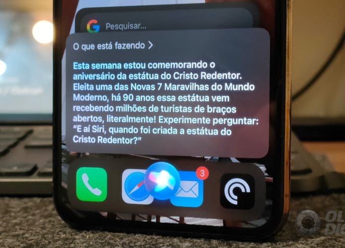 Siri comemora os 90 anos do Cristo Redentor (Imagem: André Fogaça/Olhar Digital)