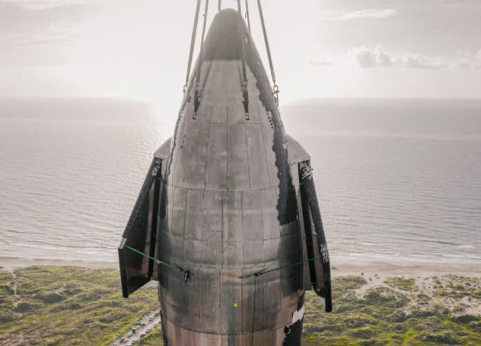 Starship SN20 na base da SpaceX em Boca Chica, no Texas