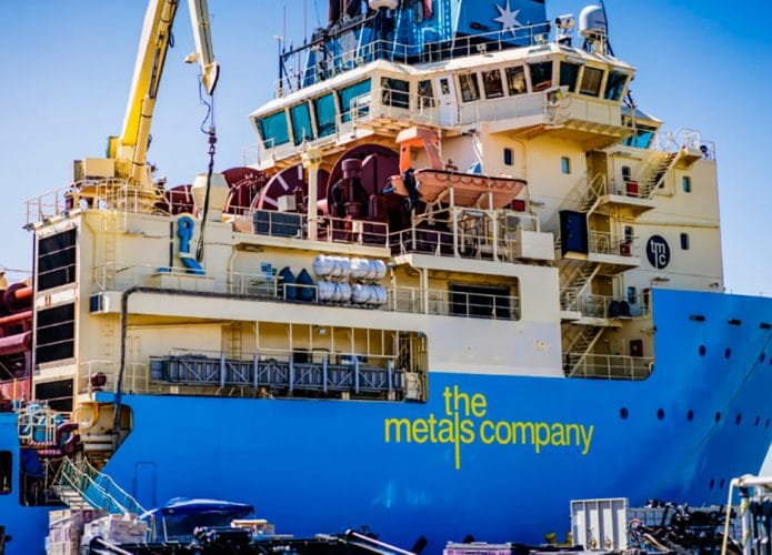 navio da mineradora the metals company