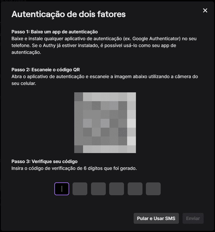 Como configurar a autenticação de dois fatores