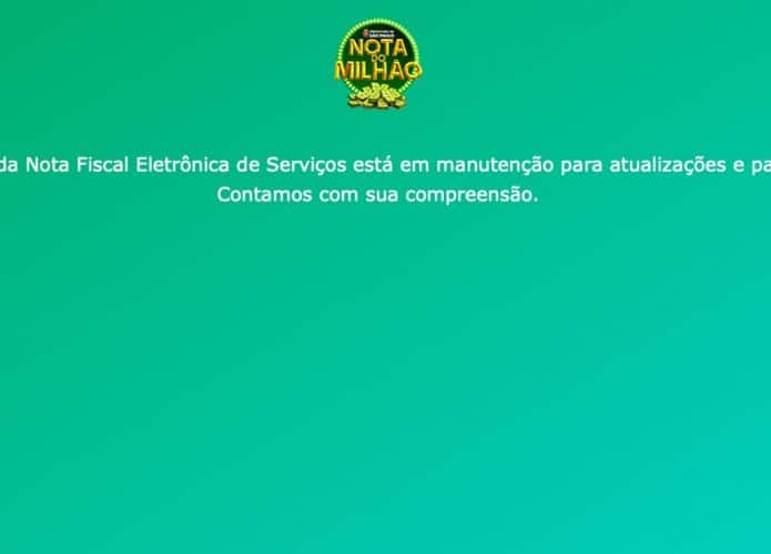 site da prefeitura para emitir notas fora do ar