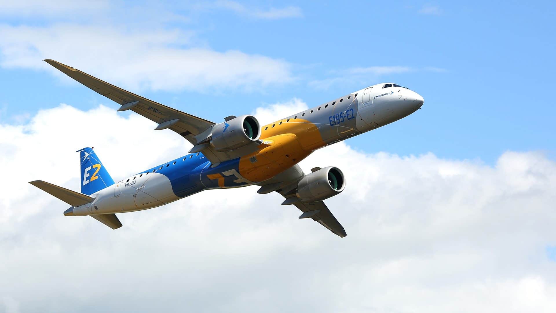 Aeronave sustentável E-195-E2 da Embraer