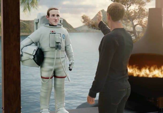 Mark Zuckerberg interagindo com avatar