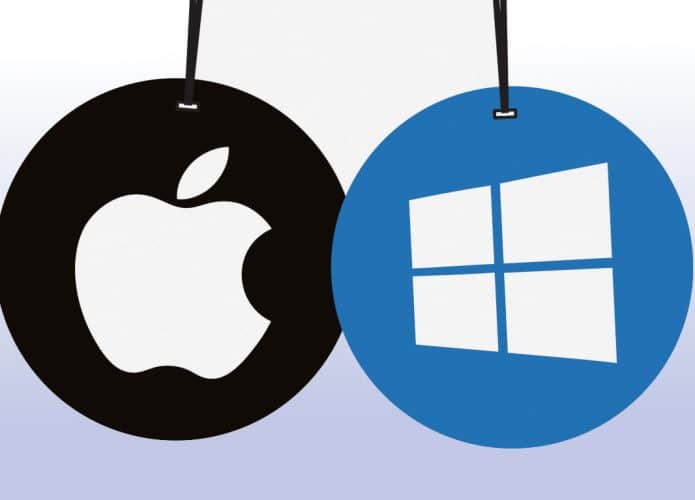 Chaveiros da Microsoft e da Apple