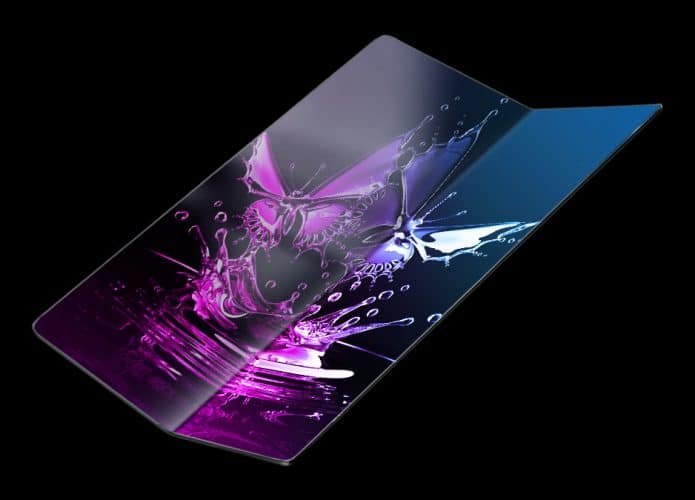 Renderização das novas telas flexíveis da Samsung