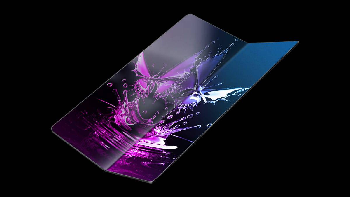 Renderização das novas telas flexíveis da Samsung