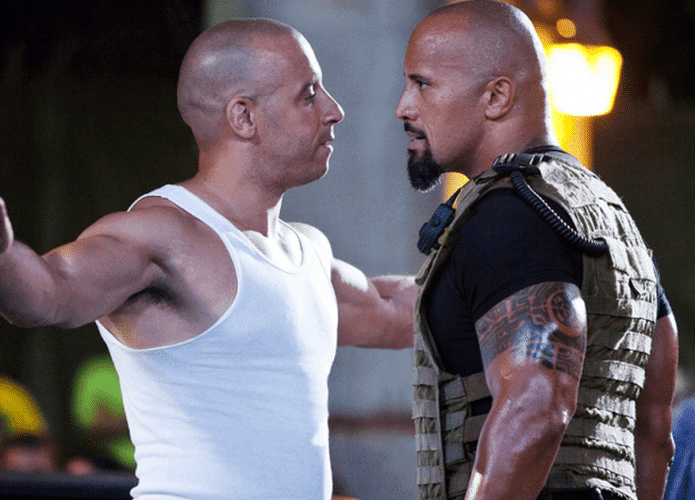 The Rock e Vin Diesel em Velozes e Furiosos 5