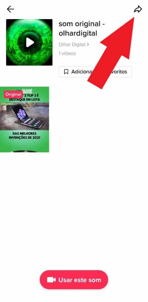 Print do aplicativo do TikTok