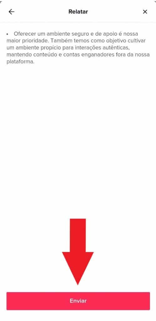 Print do aplicativo do TikTok