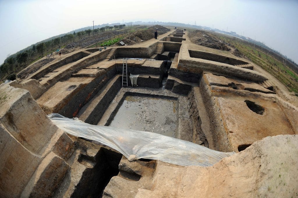 Imagem do parque de escavação de Liangzhu, uma das mais antigas cidades da China